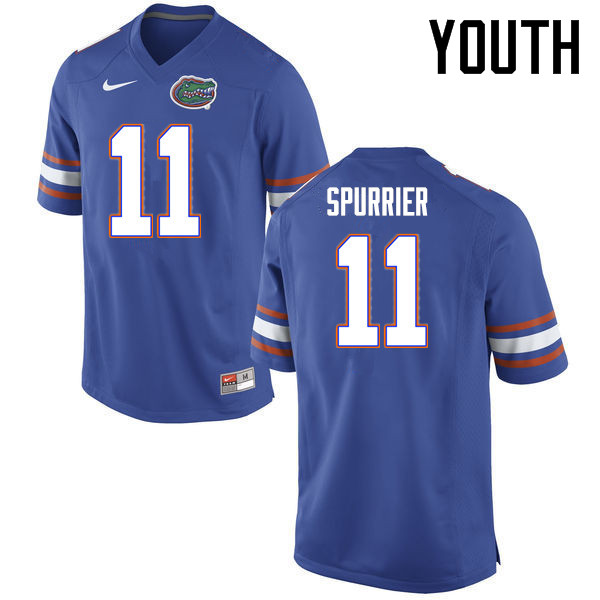 Youth Florida Gators #11 Steve Spurrier College Football Jerseys Sale-Blue - Click Image to Close